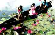 Canoeing In Backwaters, Kerala